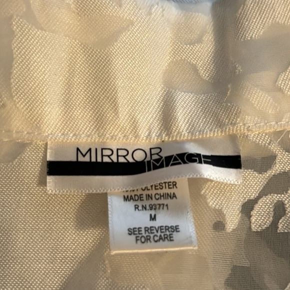 Mirror Image floral print buttoned down long sheer top blouse cover up Sz M - Picture 5 of 5